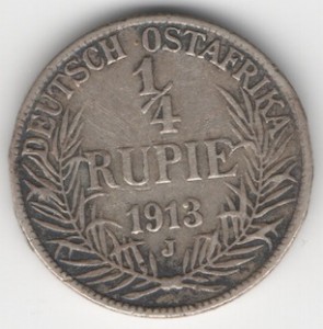DOA_1_4R_b_1 klein German East Africa 1/4 Rupee obverse