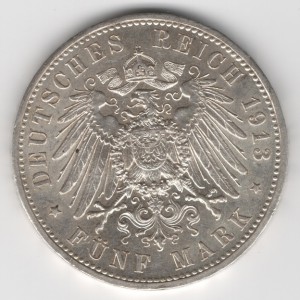 PR_5M_e_1 klein Prussia 5 Mark Wilhelm obverse