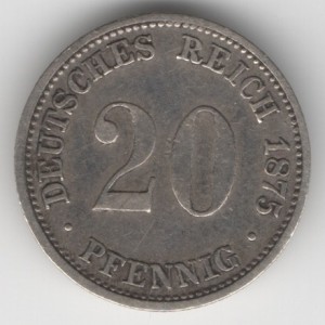 German Empire 20 Pfennig obverse