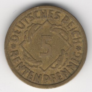 Weimar Republic coins 5 Pfennig