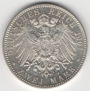 Prussia 2 Mark Wilhelm obverse