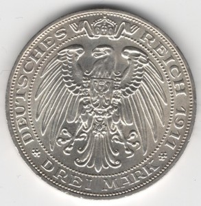 Prussia 3 Mark Wilhelm obverse